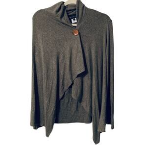 Bobeau goblincore cottagecore dark academia olive green poncho sweater size M